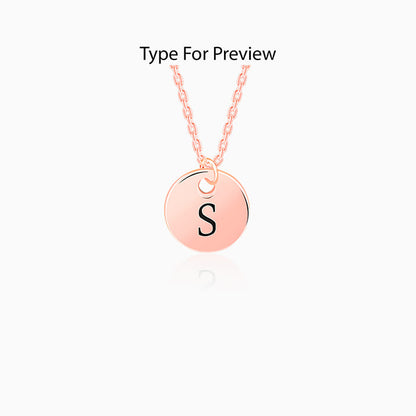 Rose Gold Personalised Classic Initial Pendant with Link Chain