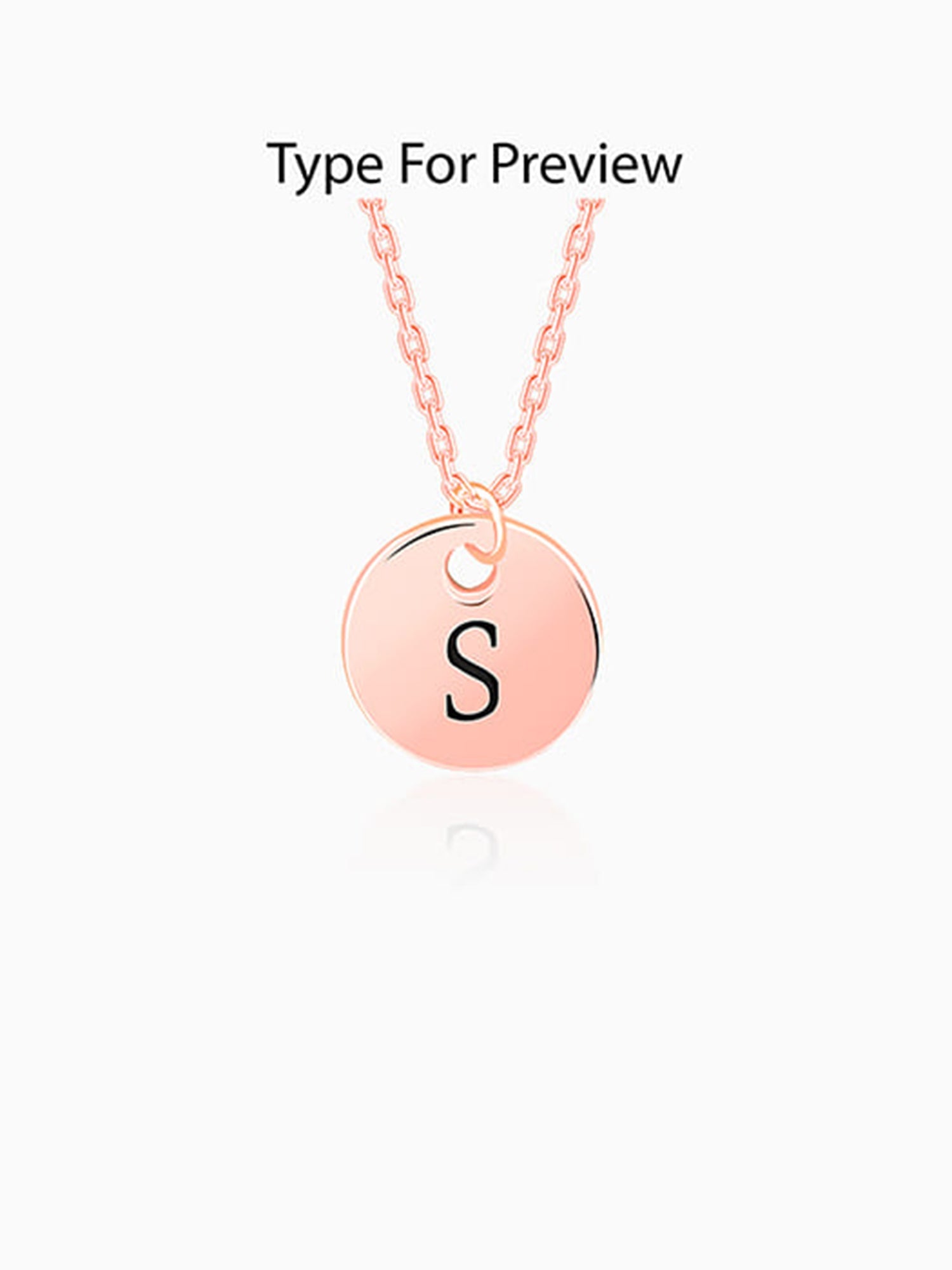 Rose Gold Personalised Classic Initial Pendant with Link Chain