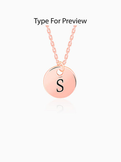 Rose Gold Personalised Classic Initial Pendant with Link Chain