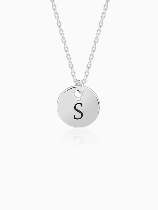 Silver Personalised Classic Initial Pendant with Link Chain