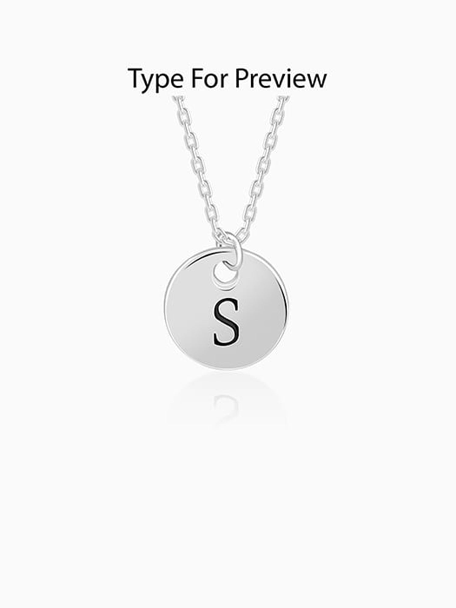 Silver Personalised Classic Initial Pendant with Link Chain