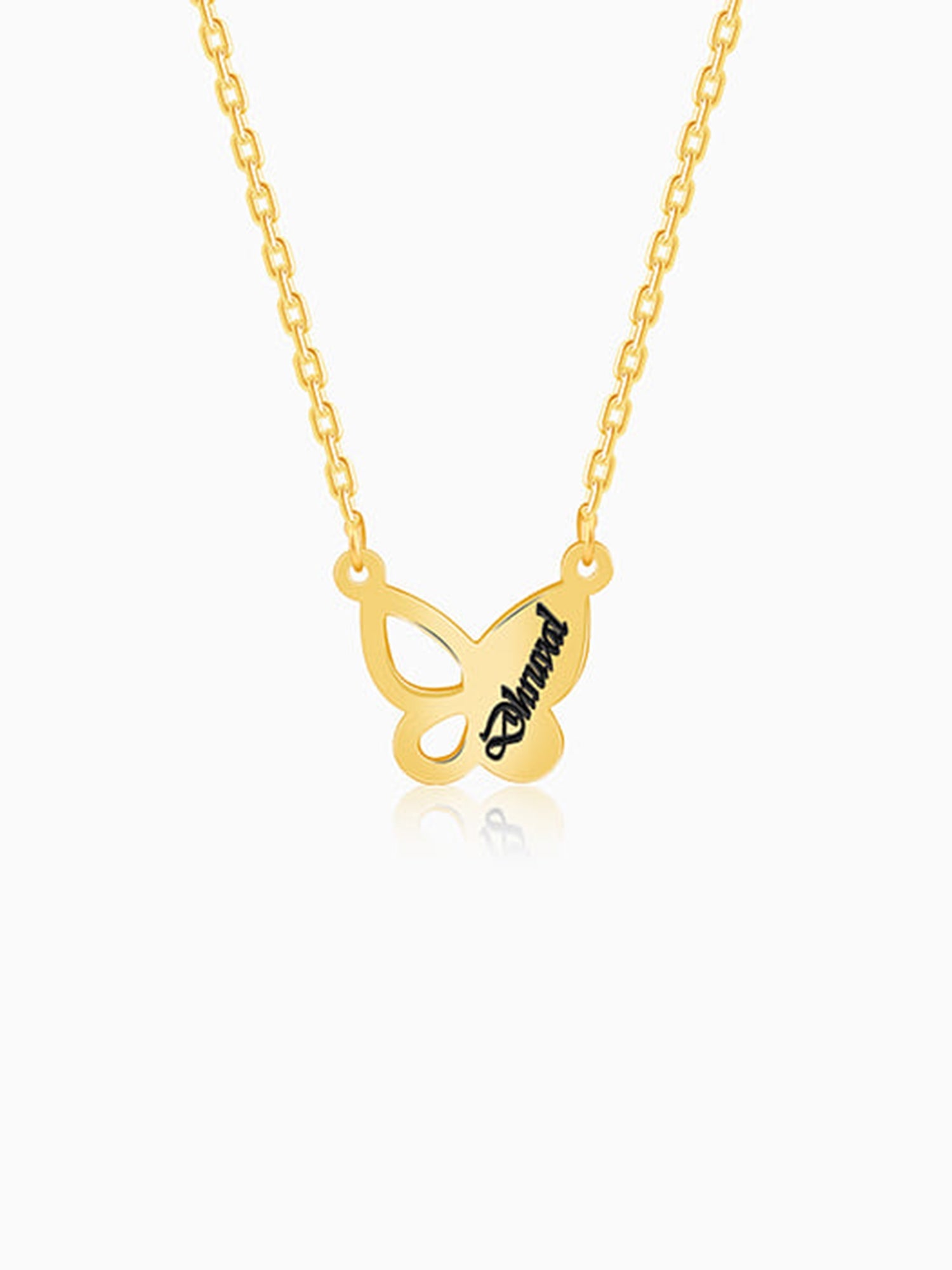 Golden Personalised Butterfly Necklace