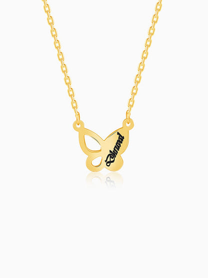Golden Personalised Butterfly Necklace