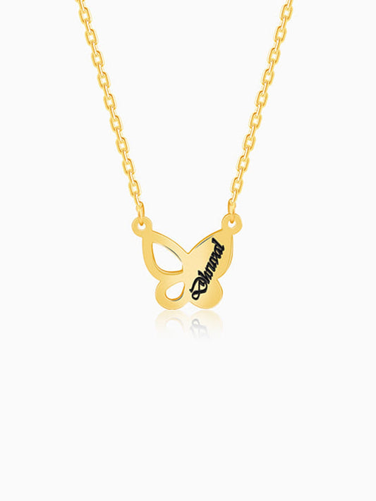 Golden Personalised Butterfly Necklace