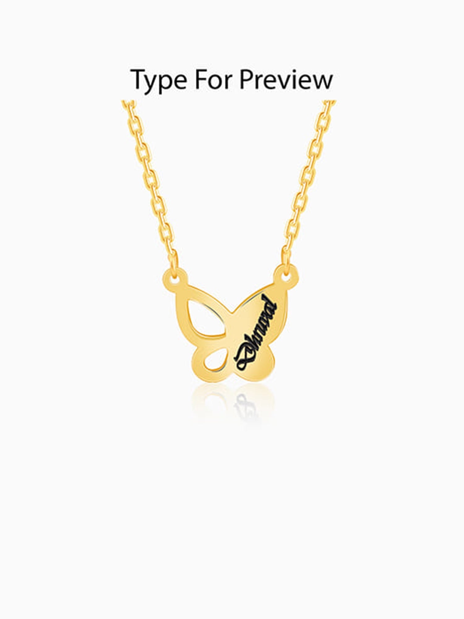 Golden Personalised Butterfly Necklace