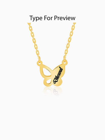 Golden Personalised Butterfly Necklace