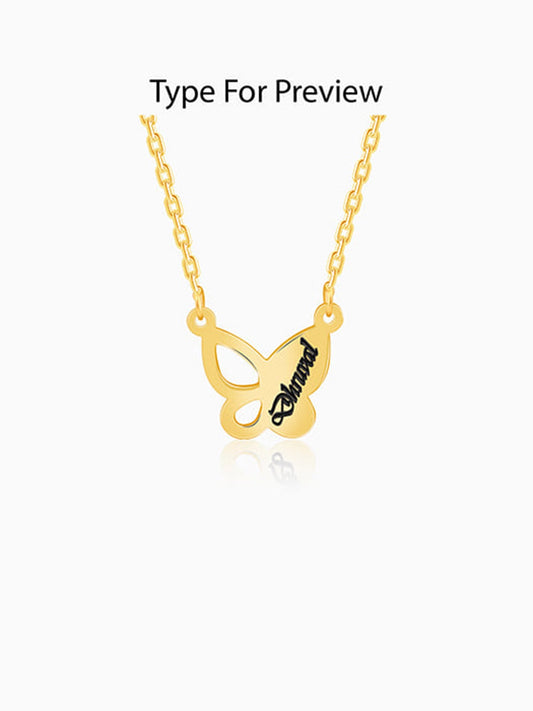 Golden Personalised Butterfly Necklace