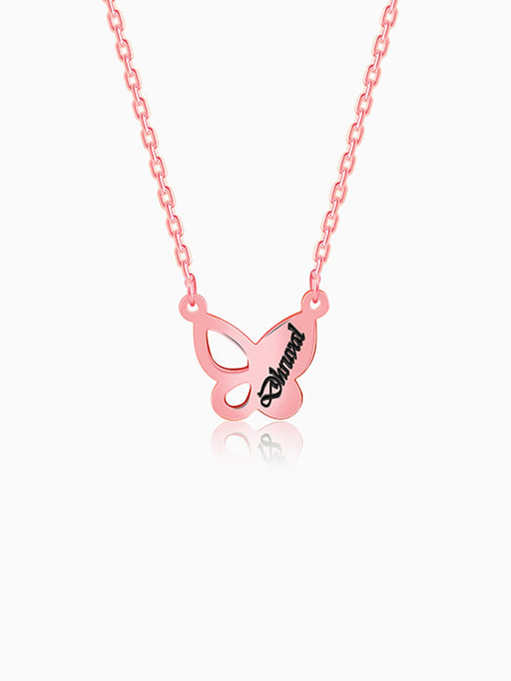 Rose Gold Personalised Butterfly Necklace