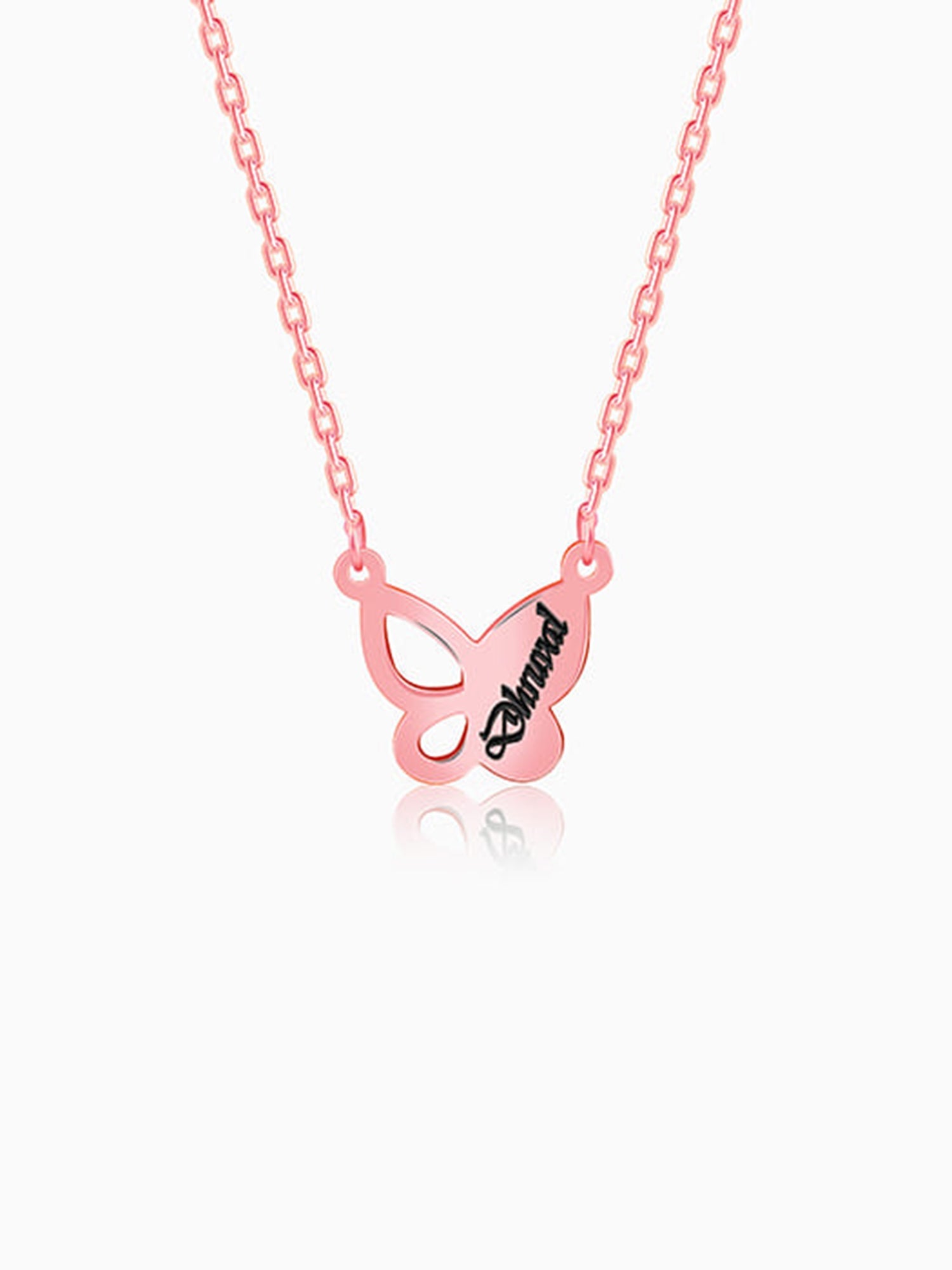 Rose Gold Personalised Butterfly Necklace
