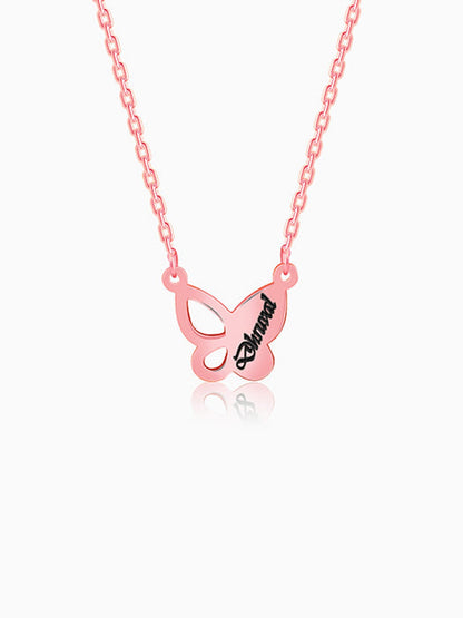 Rose Gold Personalised Butterfly Necklace