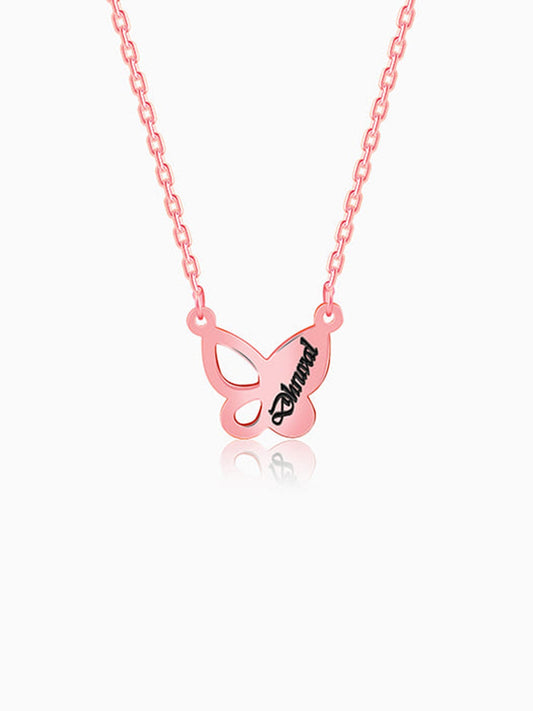 Rose Gold Personalised Butterfly Necklace