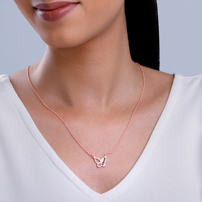 Rose Gold Personalised Butterfly Necklace