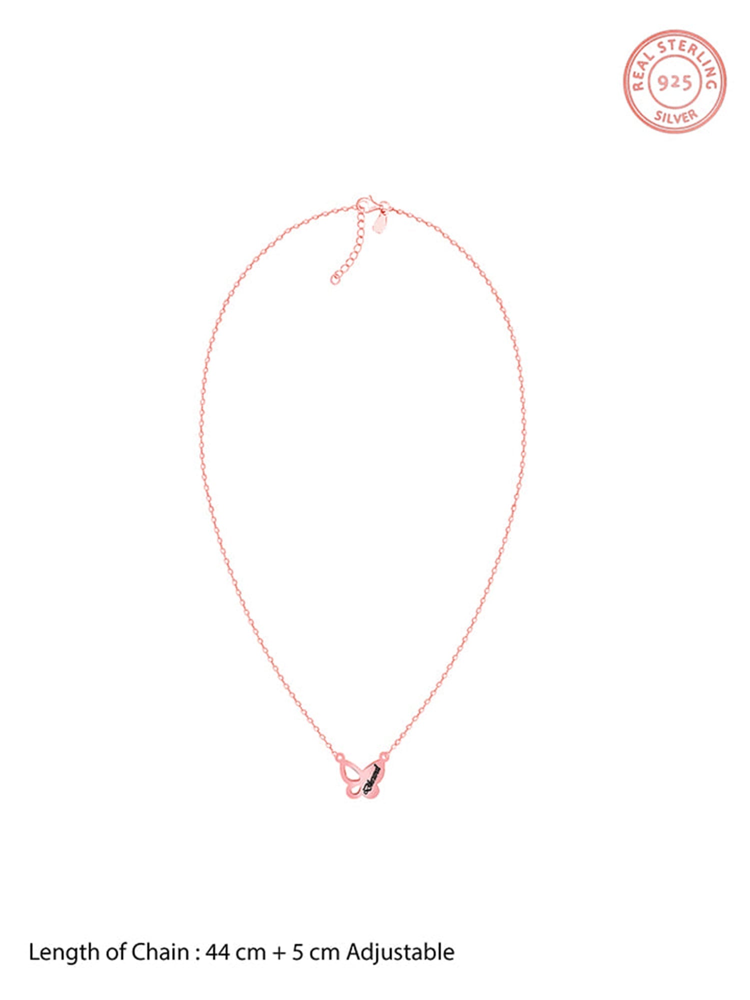 Rose Gold Personalised Butterfly Necklace