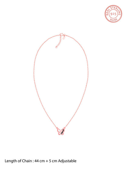 Rose Gold Personalised Butterfly Necklace