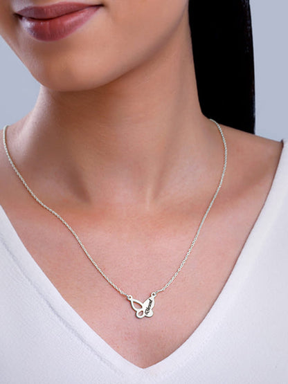 Silver Personalised Butterfly Necklace
