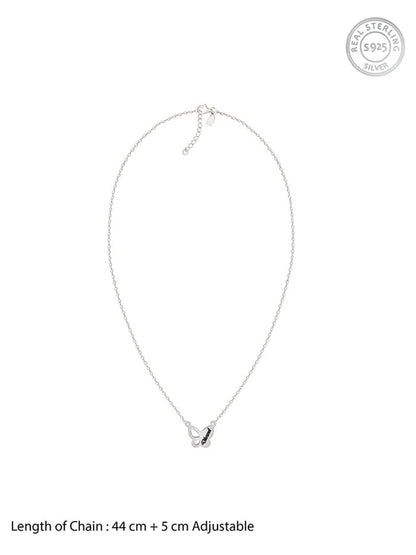 Silver Personalised Butterfly Necklace