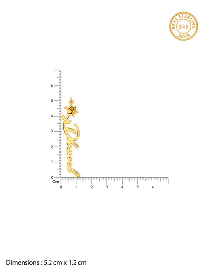 Golden Personalised Flower Name Pendant with Link Chain