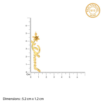 Golden Personalised Flower Name Pendant- customised name pendant