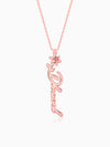 Rose Gold Personalised Flower Name Pendant with Link Chain