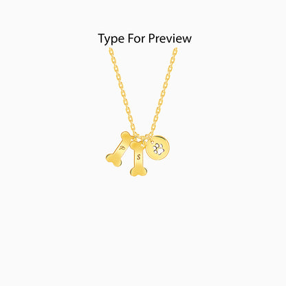 Golden Personalised Pet Lover Necklace