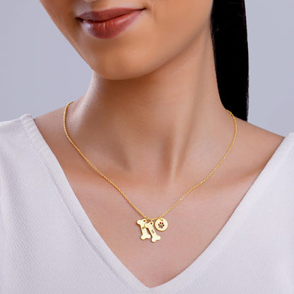 Golden Personalised Pet Lover Necklace