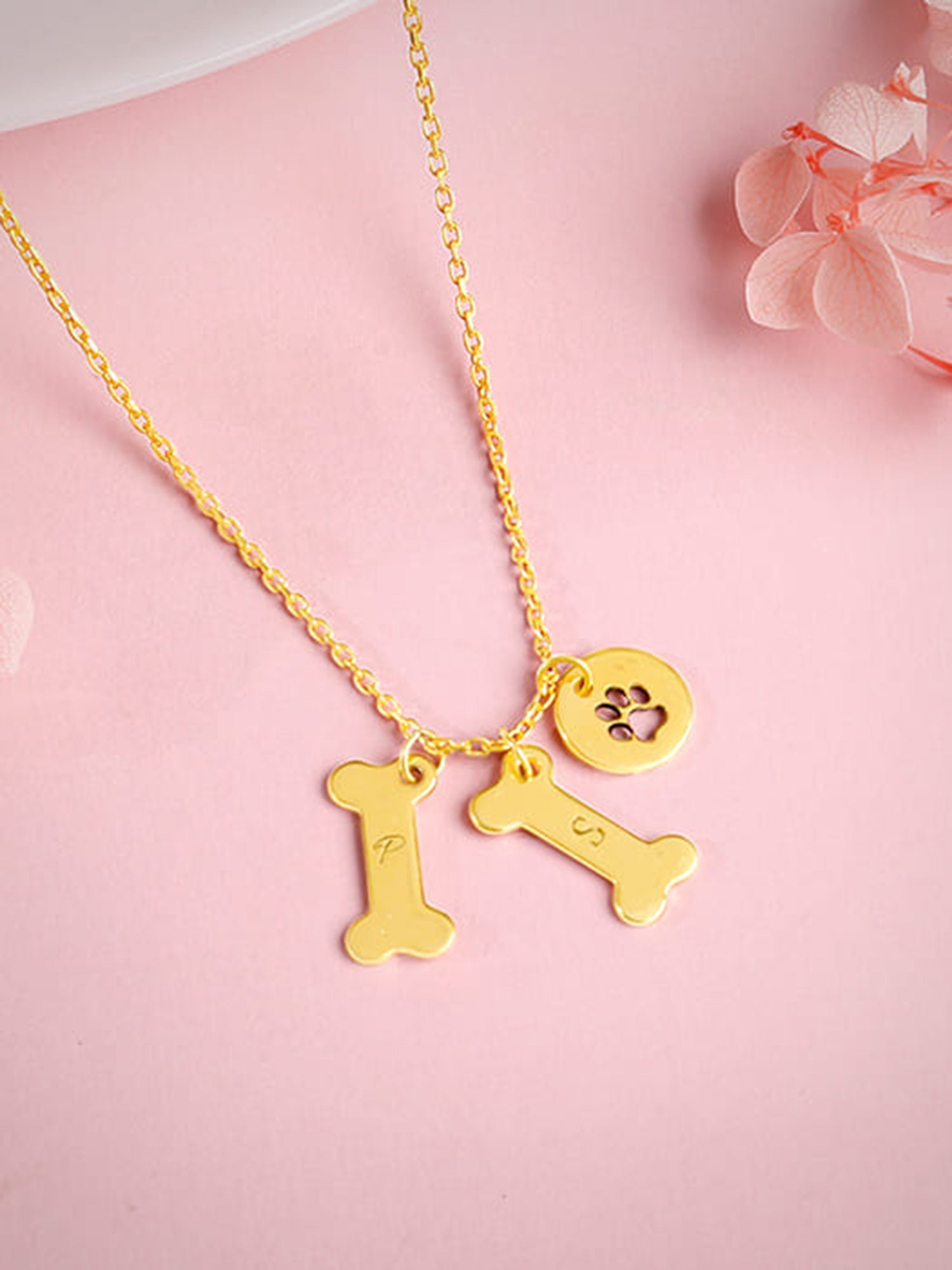 Golden Personalised Pet Lover Necklace