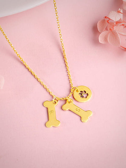 Golden Personalised Pet Lover Necklace