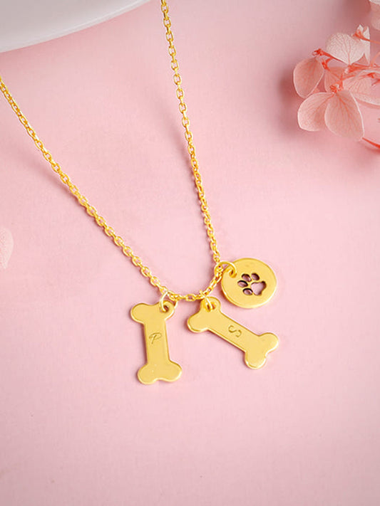 Golden Personalised Pet Lover Necklace
