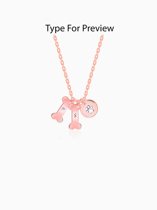 Rose Gold Personalised Pet Lover Necklace