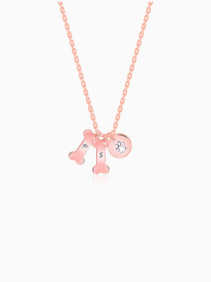Rose Gold Personalised Pet Lover Necklace