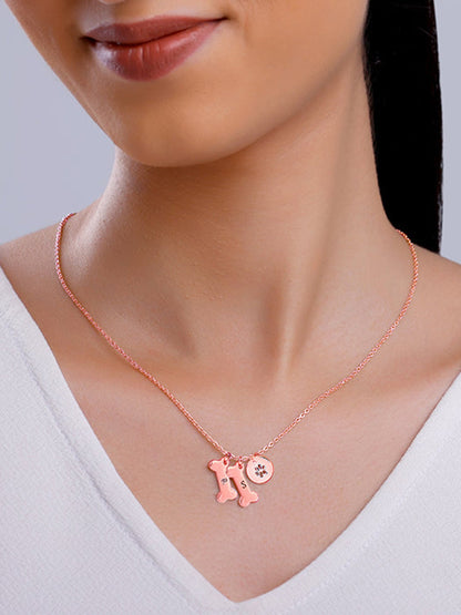 Rose Gold Personalised Pet Lover Necklace