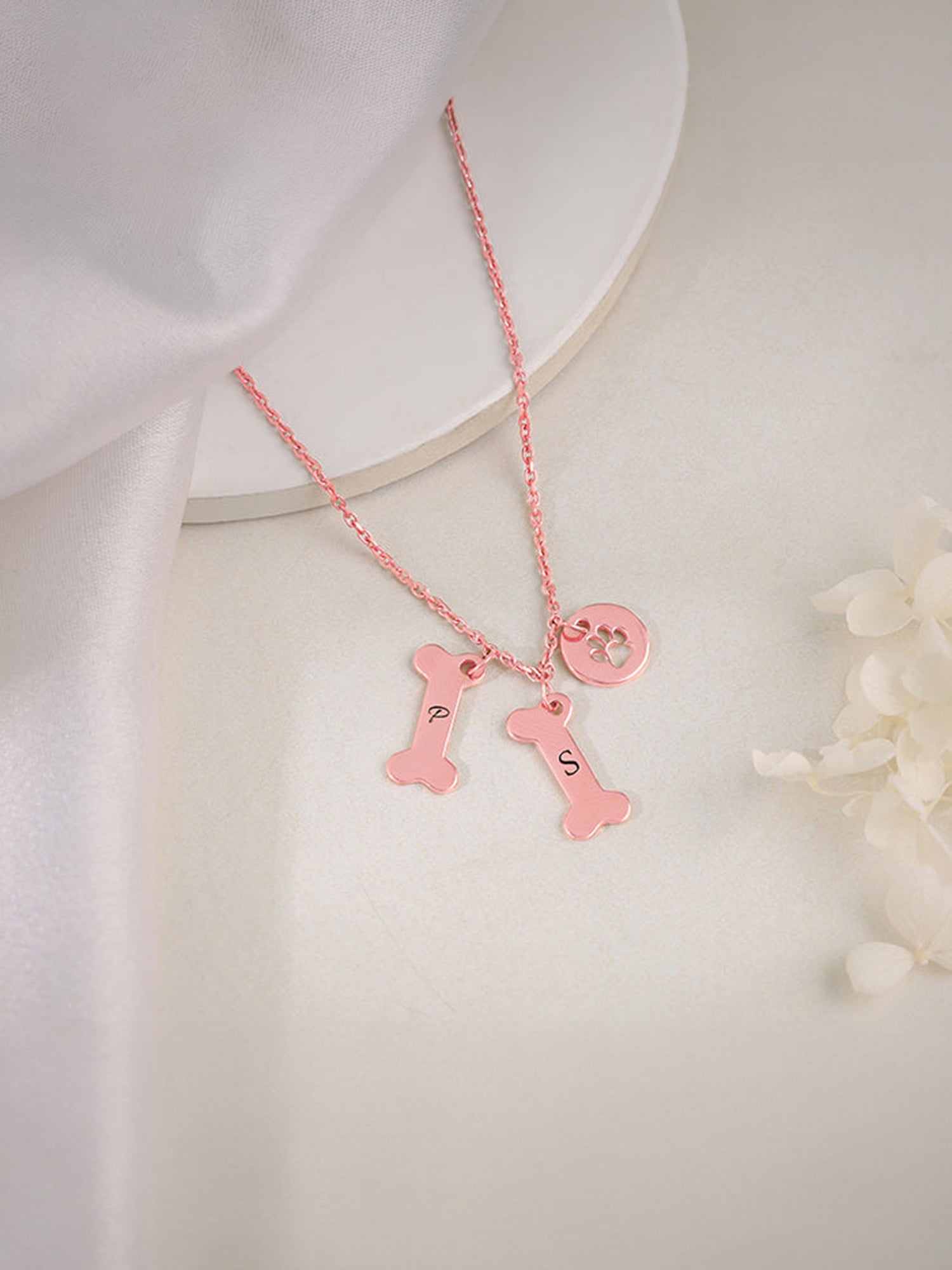 Rose Gold Personalised Pet Lover Necklace