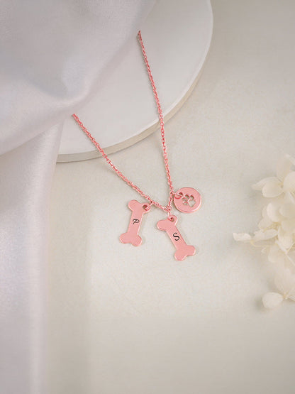 Rose Gold Personalised Pet Lover Necklace