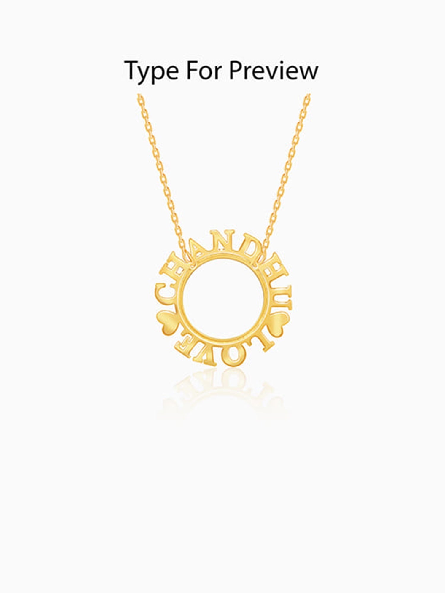 Golden Personalised Round Name Necklace