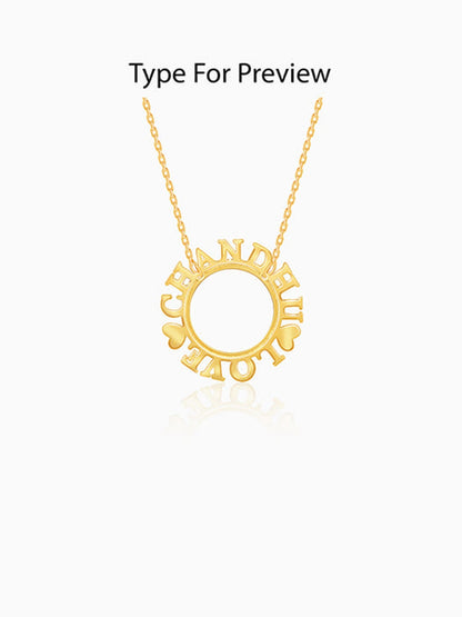 Golden Personalised Round Name Necklace