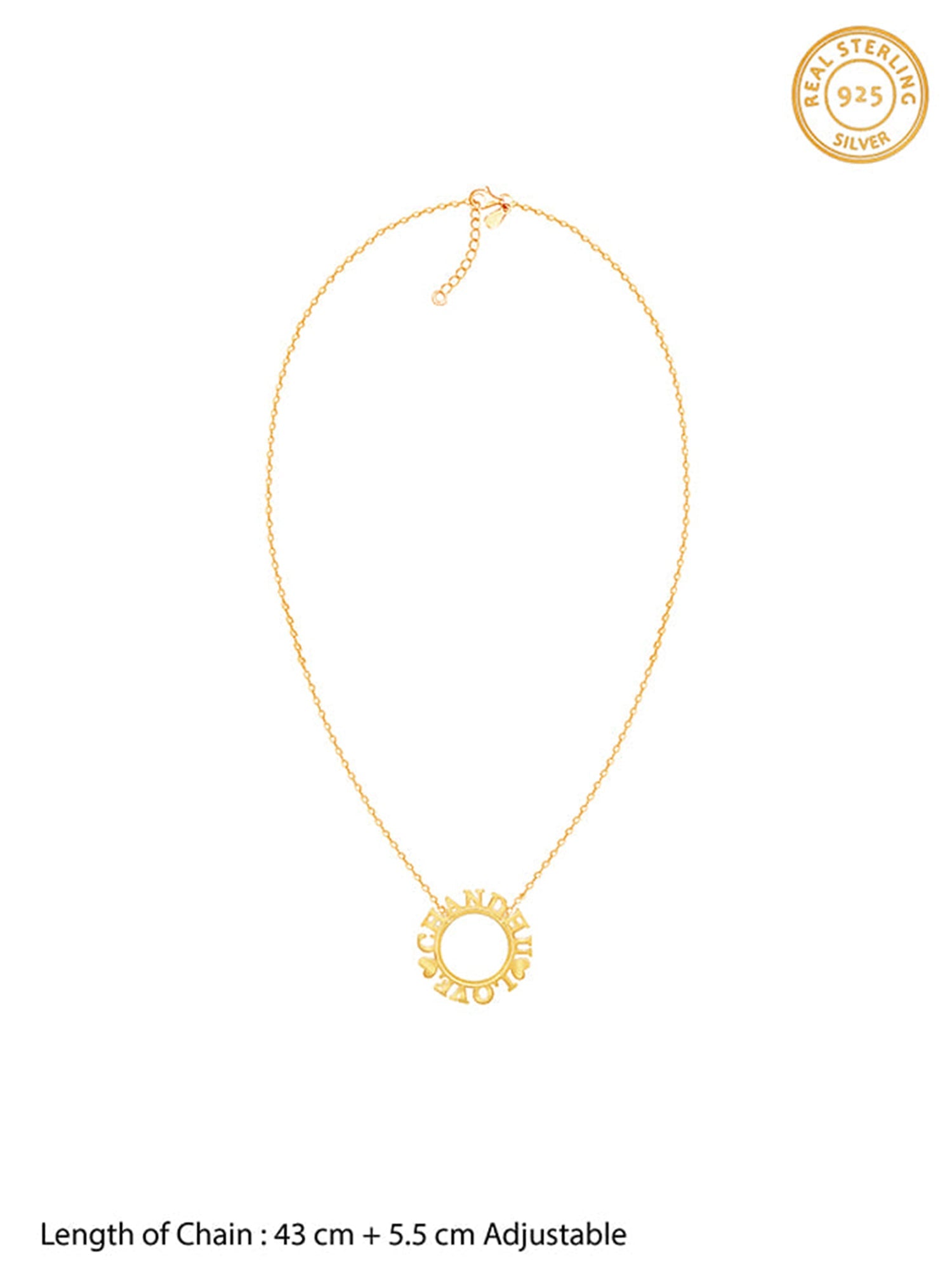 Golden Personalised Round Name Necklace