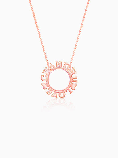 Rose Gold Personalised Round Name Necklace