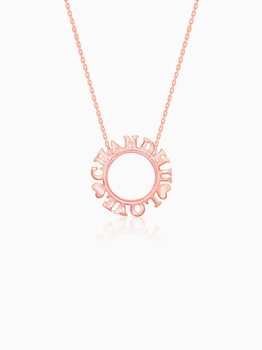 Rose Gold Personalised Round Name Necklace