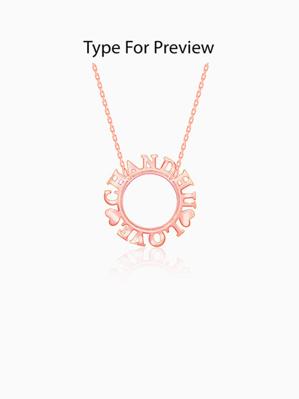 Rose Gold Personalised Round Name Necklace