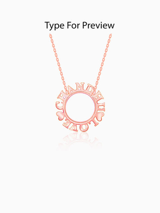 Rose Gold Personalised Round Name Necklace