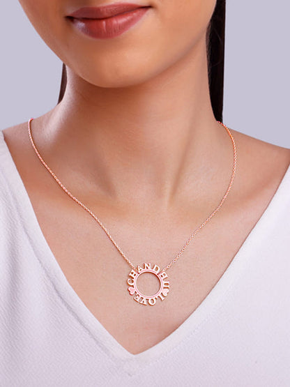 Rose Gold Personalised Round Name Necklace