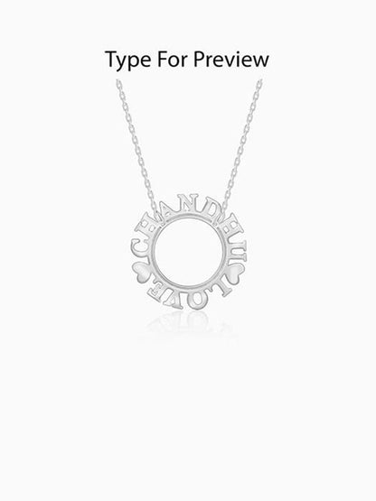 Silver Personalised Round Name Necklace