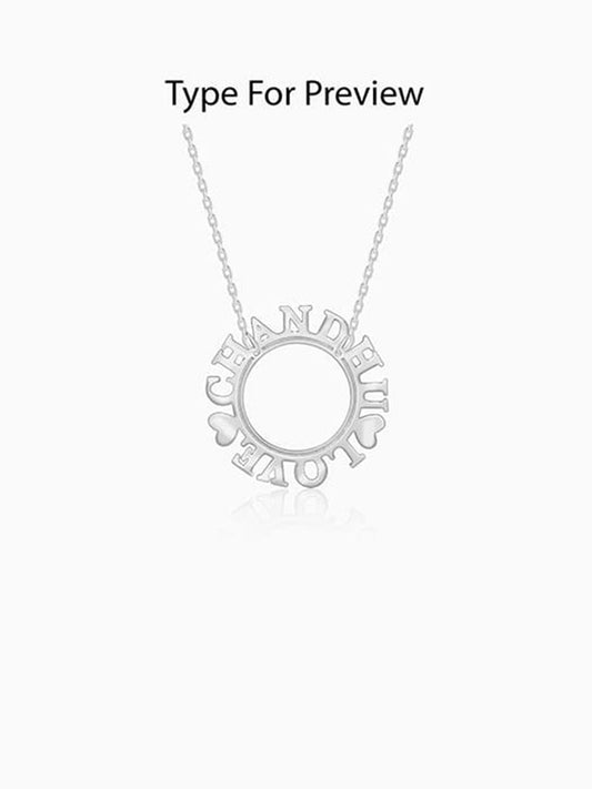 Silver Personalised Round Name Necklace