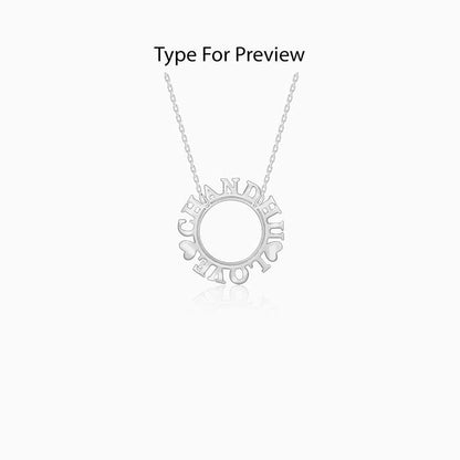 Silver Personalised Round Name Necklace