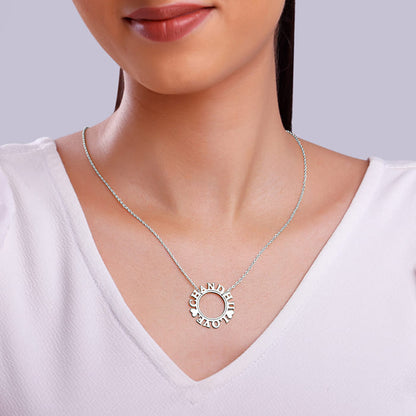 Silver Personalised Round Name Necklace