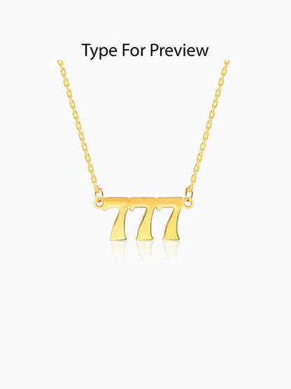 Golden Personalised Triple Numeric Necklace