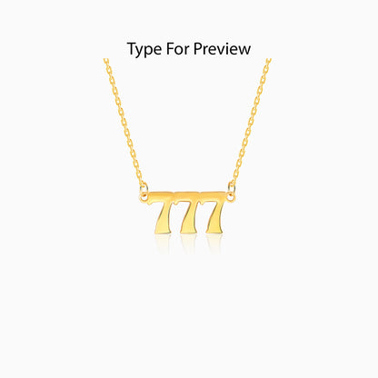 Golden Personalised Triple Numeric Necklace
