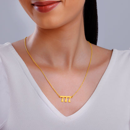 Golden Personalised Triple Numeric Necklace