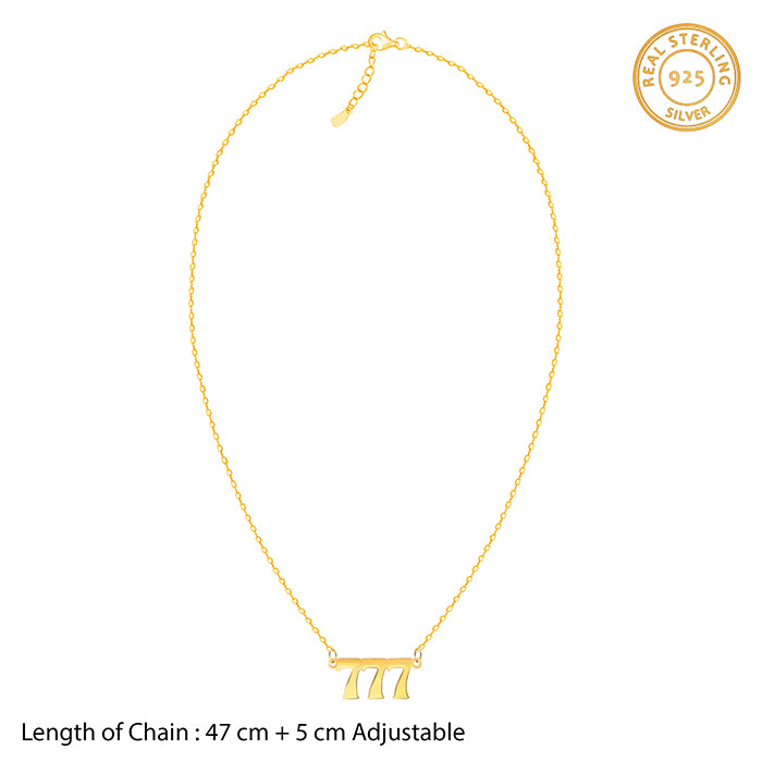 Golden Personalised Triple Numeric Necklace - customized name necklace