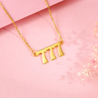 Golden Personalised Triple Numeric Necklace